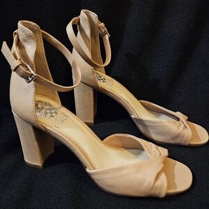 Vince Camuto Cream Women's High Heel  Ankle Stap Sandals-Size 7M